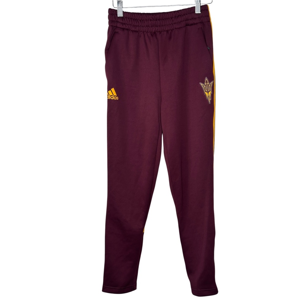 Adidas Arizona State Sun Devils Small Maroon Gold NCAA Joggers Athletic Pants